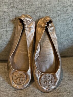 Rose Gold Tory Burch Flats 10M used